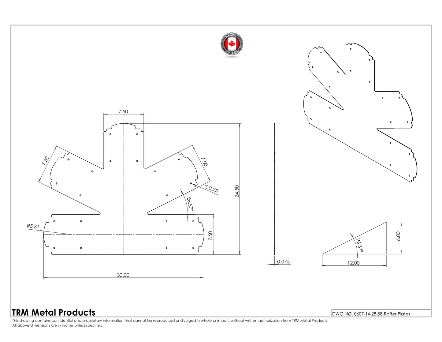 Rafter Connector Plates- 8x8 - 6/12 Pitch