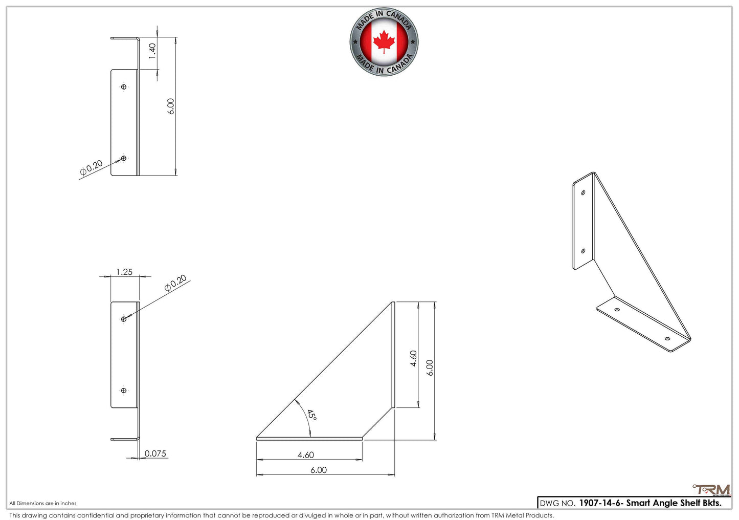Smart Angle Shelf Brackets - Black - 14G Gauge