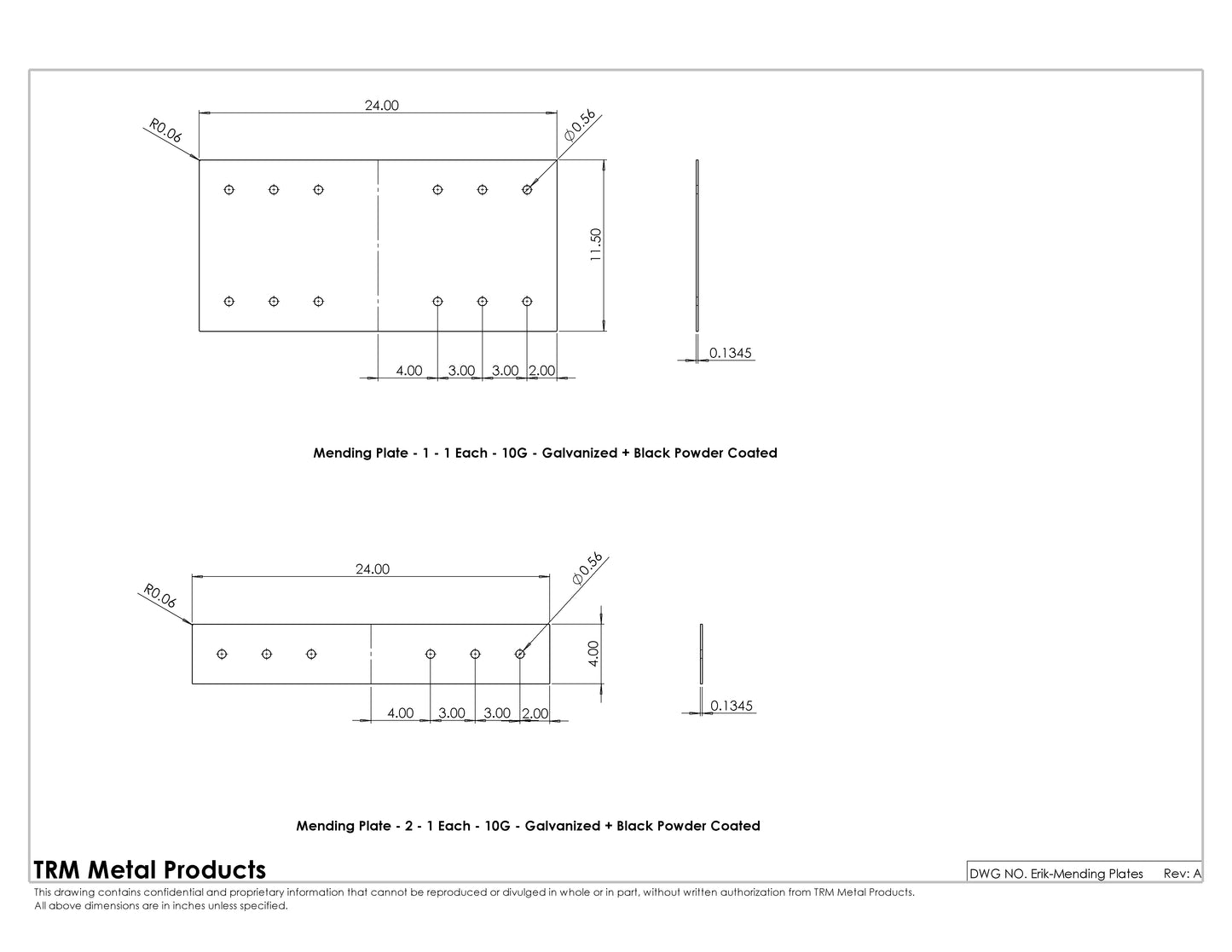 Mending Plates - 10G