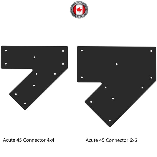45 Degree Angled Flat Bracket - Acute 45 Mending Plate - Connector Plates
