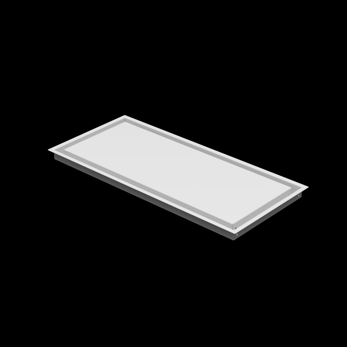 12x27 wall vent cover, three-quarter view