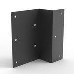 14 gauge steel Z bracket showing 4 inch and 2 inch faces with pre-drilled screw holes