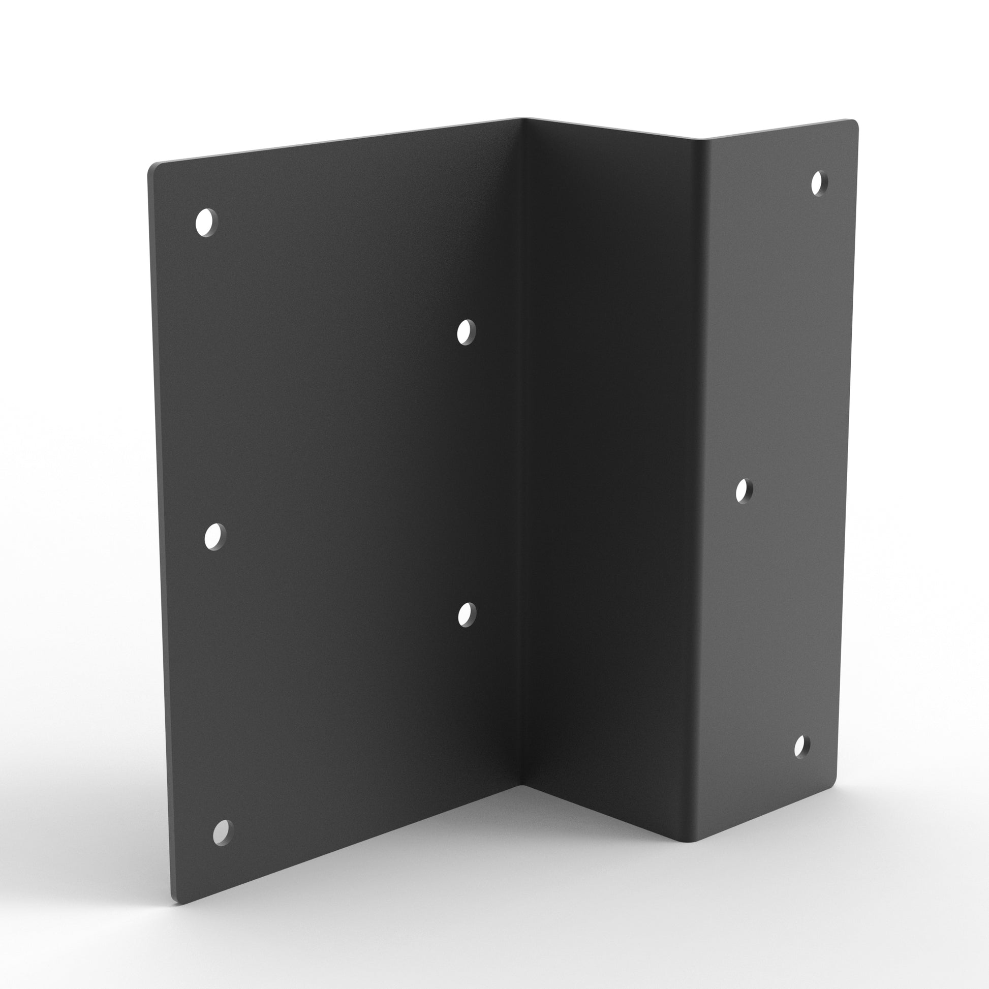 14 gauge steel Z bracket showing 4 inch and 2 inch faces with pre-drilled screw holes