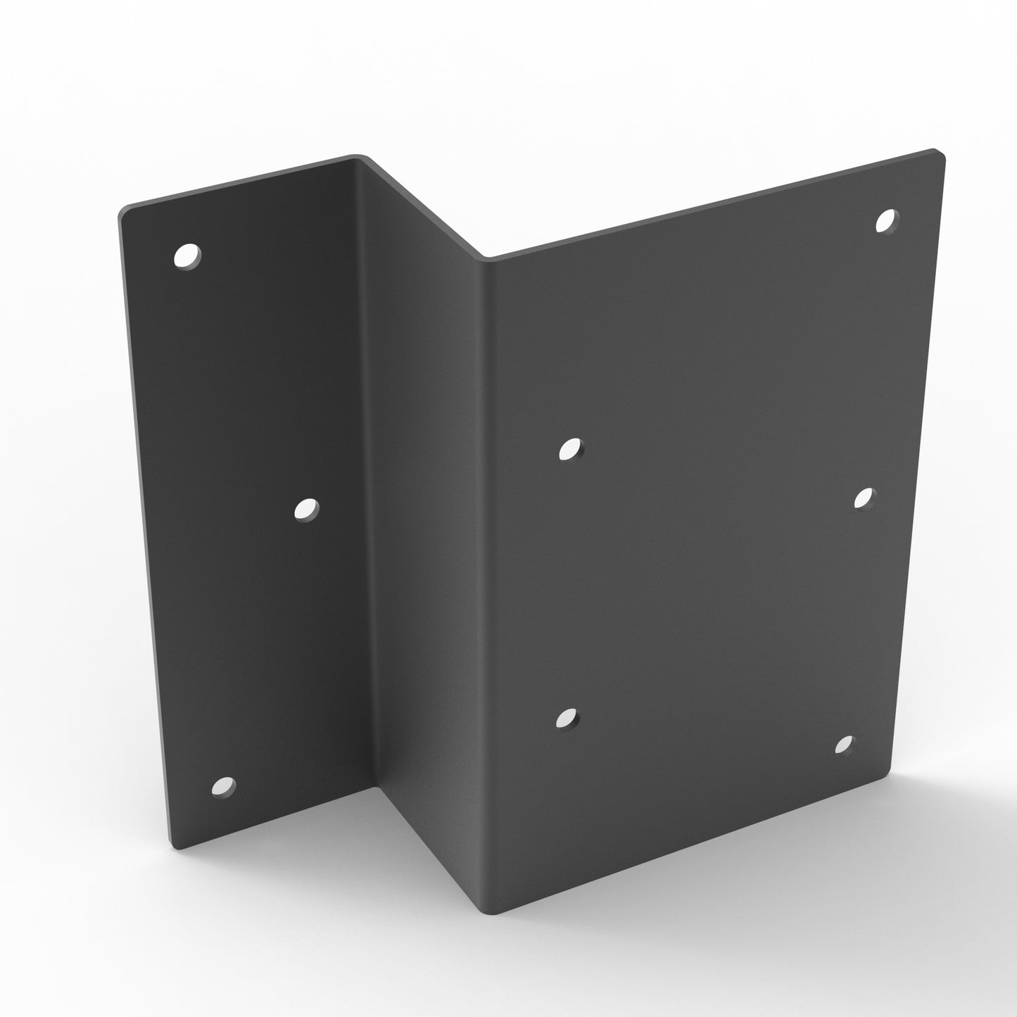 Powder coated Z bracket offset fence board connector for 6x6 post - side angle