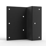 Black Z bracket for 6x6 fence post - 14G galvanized steel powder coated, front view