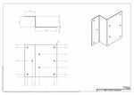 Z bracket dimensions drawing - 6 inch height, 4 and 2 inch faces, 2 inch offset, hole spacing
