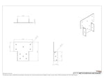 4x4 post to beam connector bracket dimension drawing, 14 gauge steel
