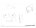 6x6 post to beam connector bracket dimension drawing, 14 gauge steel