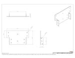 8x8 post to beam connector bracket dimension drawing, 14 gauge steel