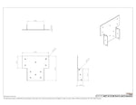 True 4x4 post to beam connector bracket dimension drawing, 14 gauge steel