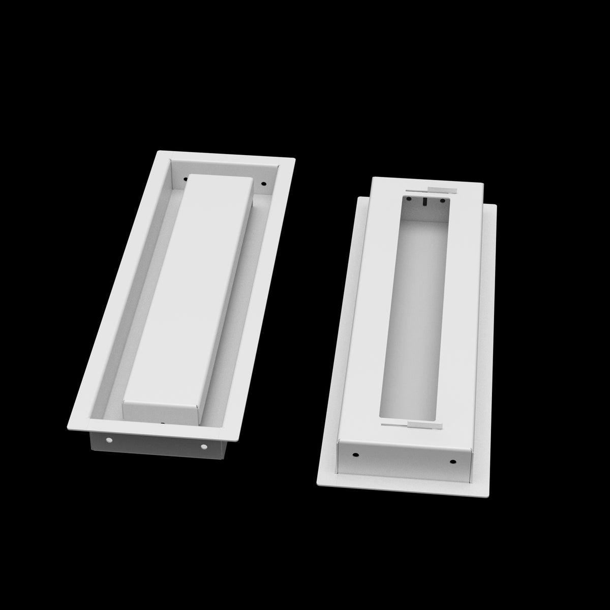 4x14 wall vent cover, front and back