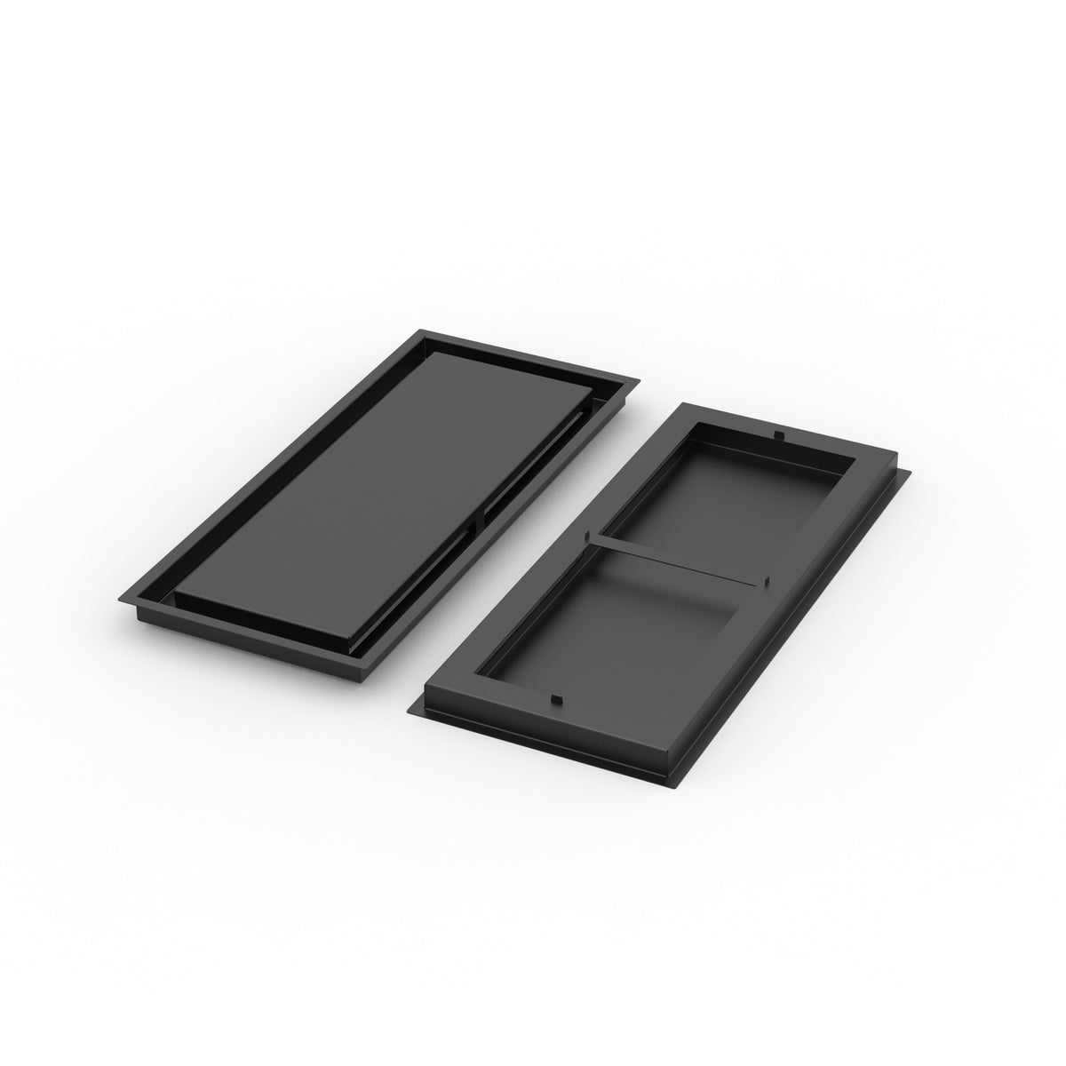 10x24 ZenFlow floor register, front and back view