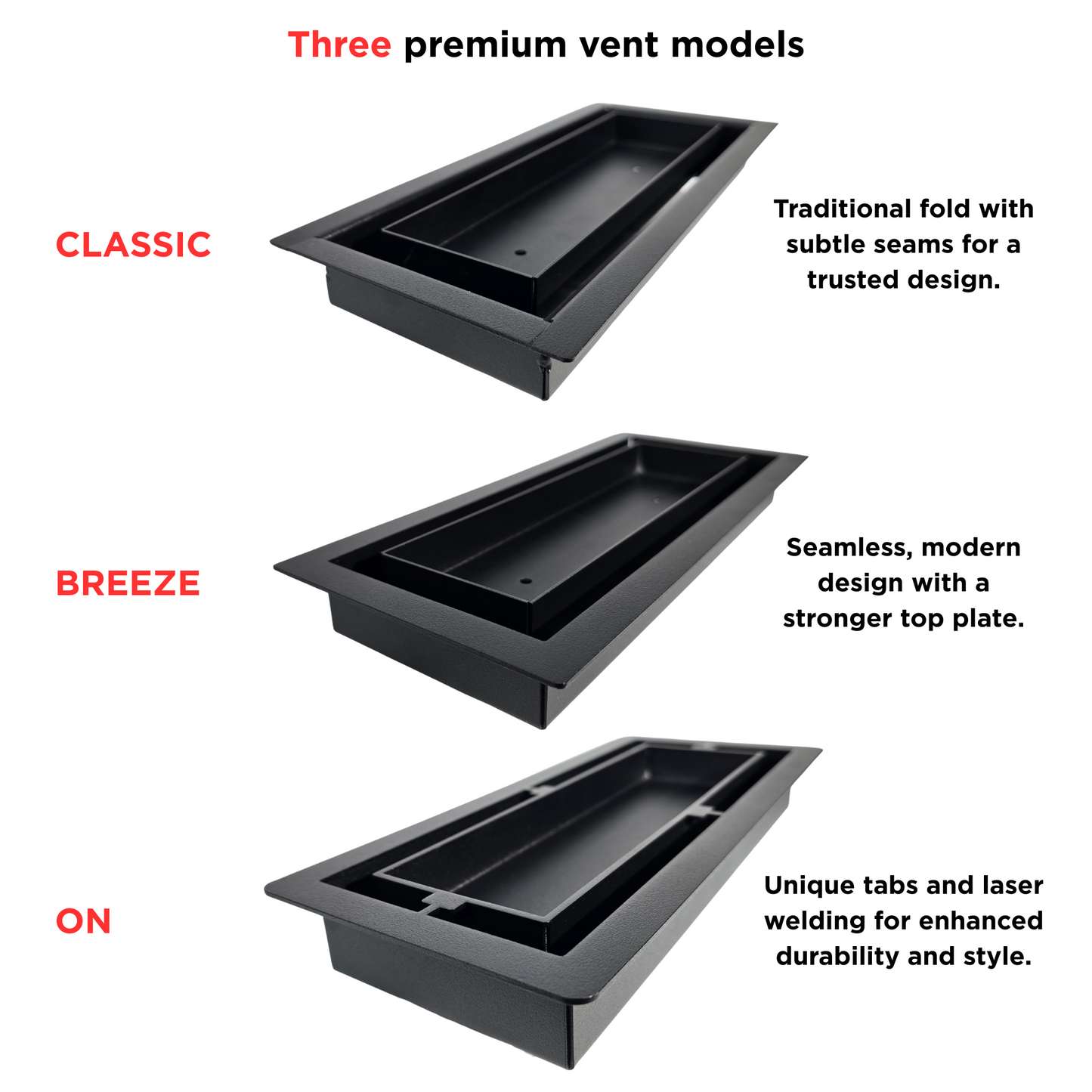 4x10 - Breeze Model - Drop-in Air Vent, Floor-Matching, All Metal, Air Vent Cover