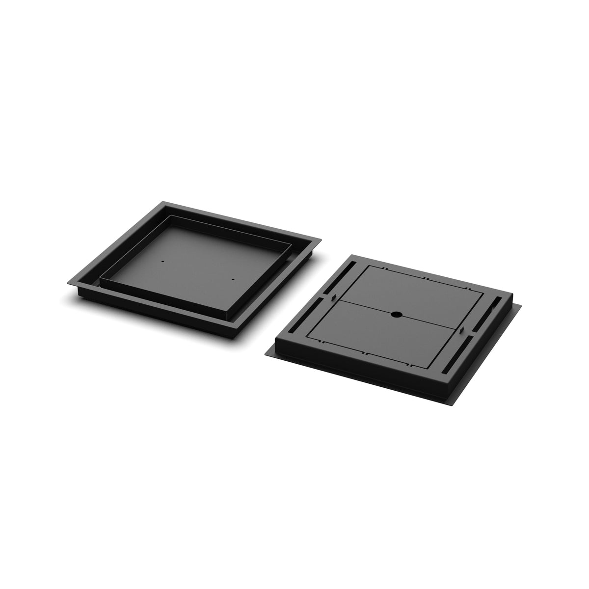 12x12 Classic floor register, front and back view