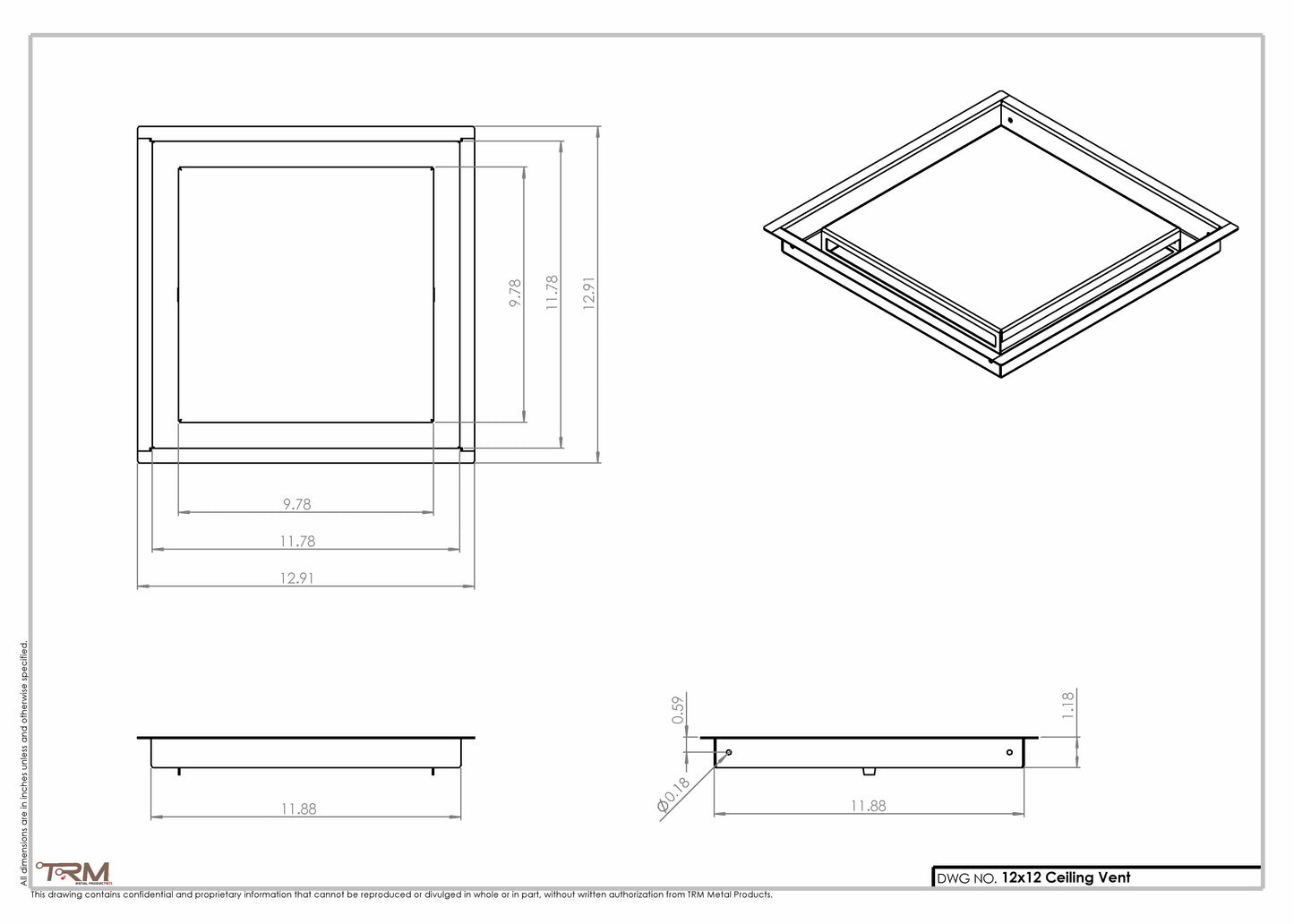 12x12-Modern-Ceiling-Vent Cover-TRM Metal 12x12