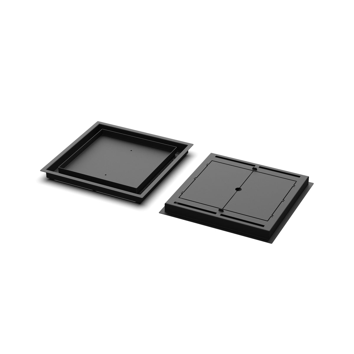 13x13 Classic floor register, front and back views side by side