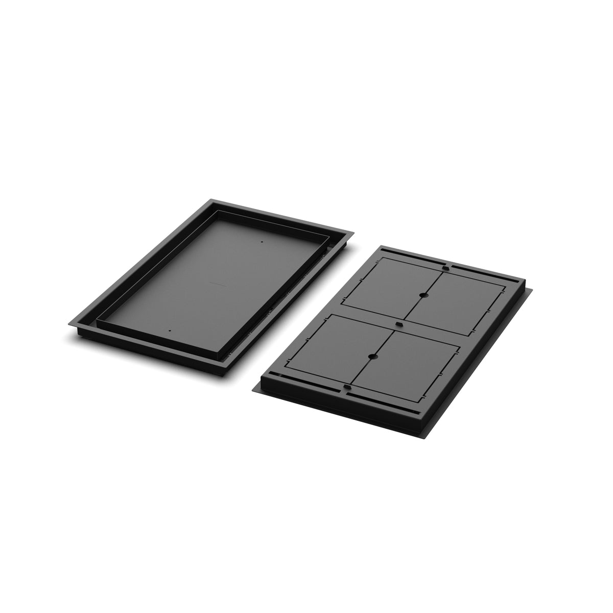 13x22 Classic floor register, front and back views side by side
