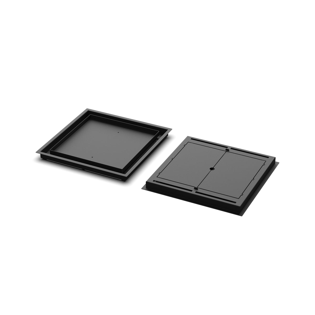 15x15 Classic floor register, front and back views side by side