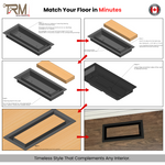 22x34.5 - Classic Drop-in Air Vent, Flush Floor-Matching, All Metal, Floor Vent Cover - TRM Metal  34.5x22