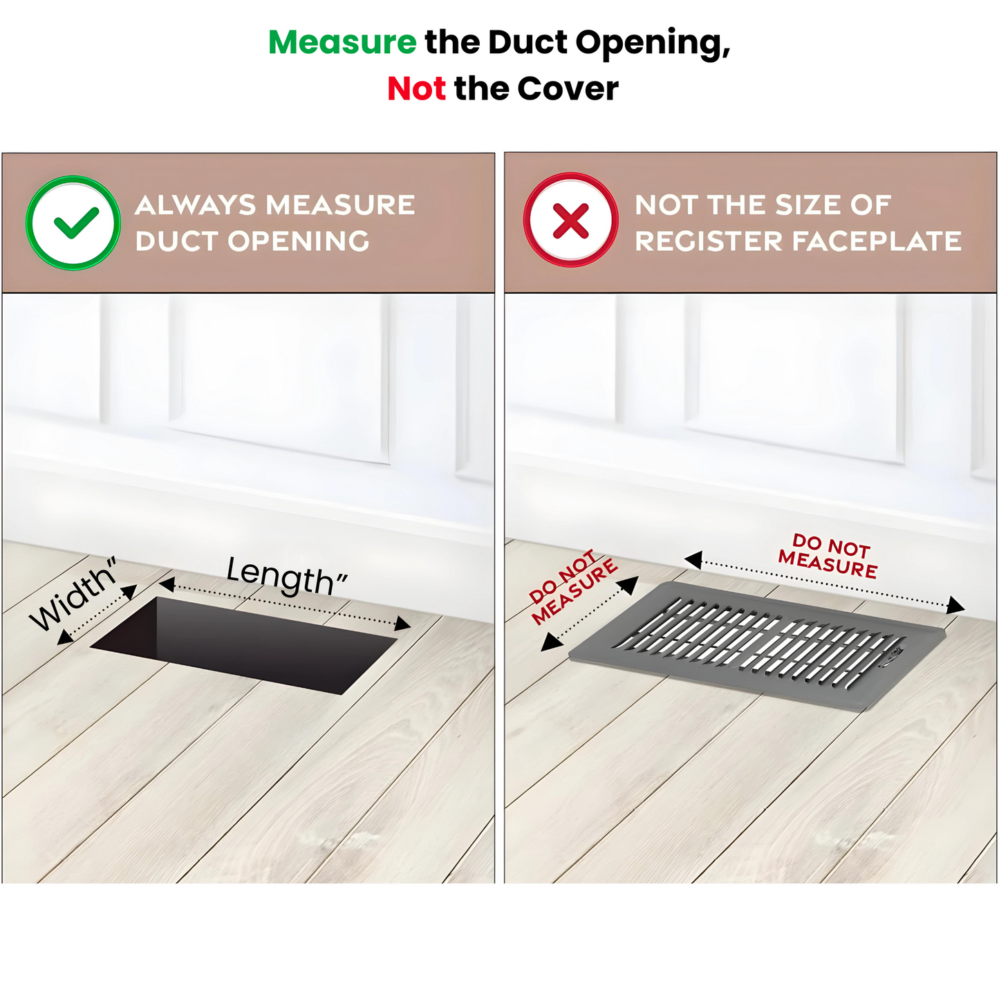4x35 Classic Drop-in Air Vent, Flush Floor-Matching, All Metal, Floor Vent Cover (35x4)