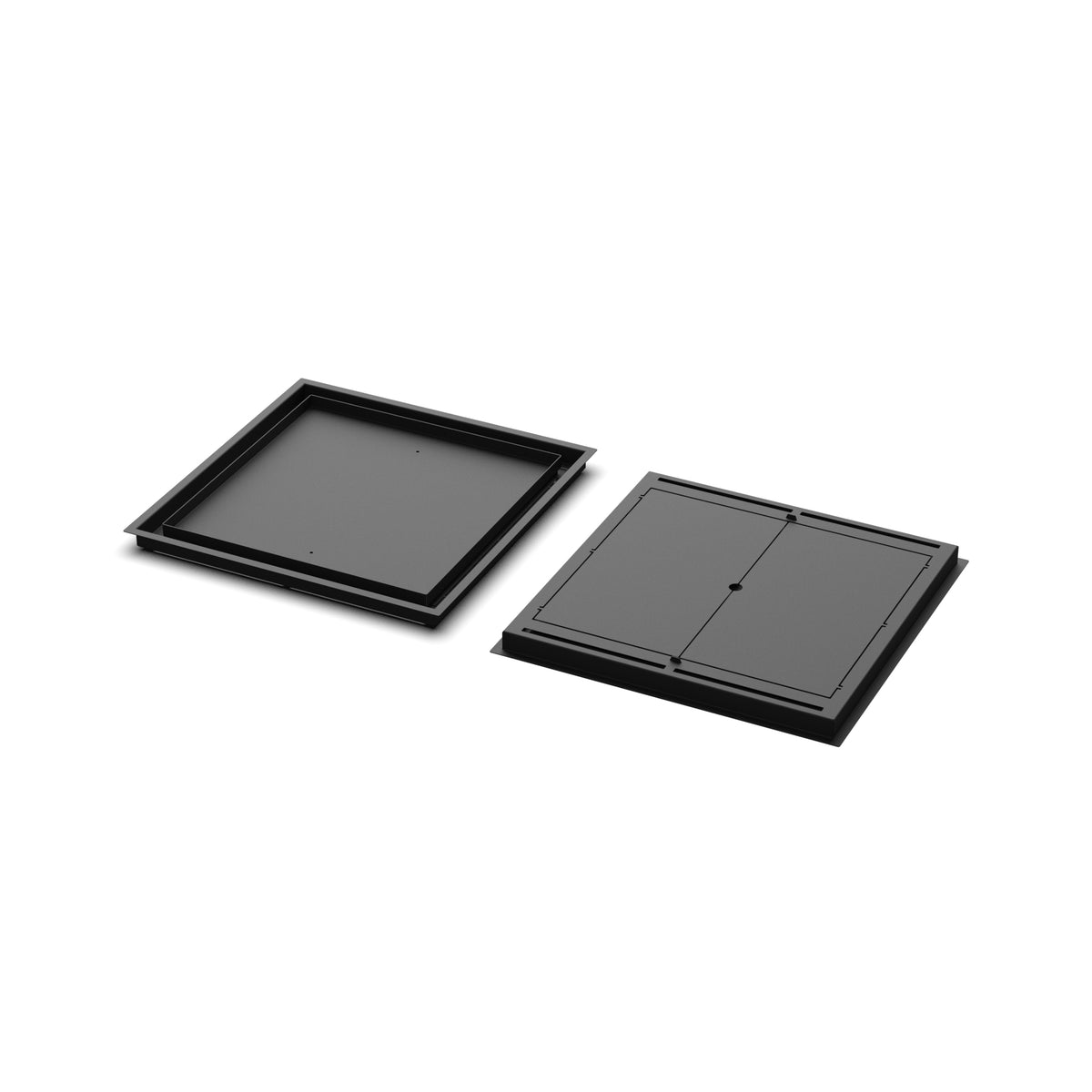 19x19 Classic floor register, front and back views side by side