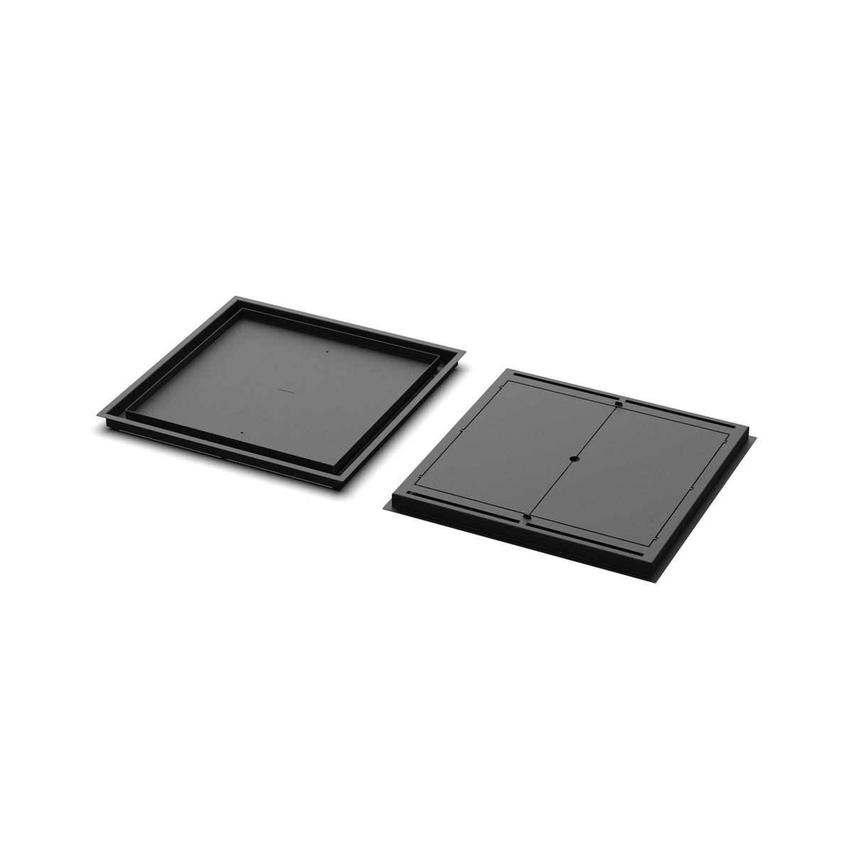 20x20 Classic floor register, front and back views side by side