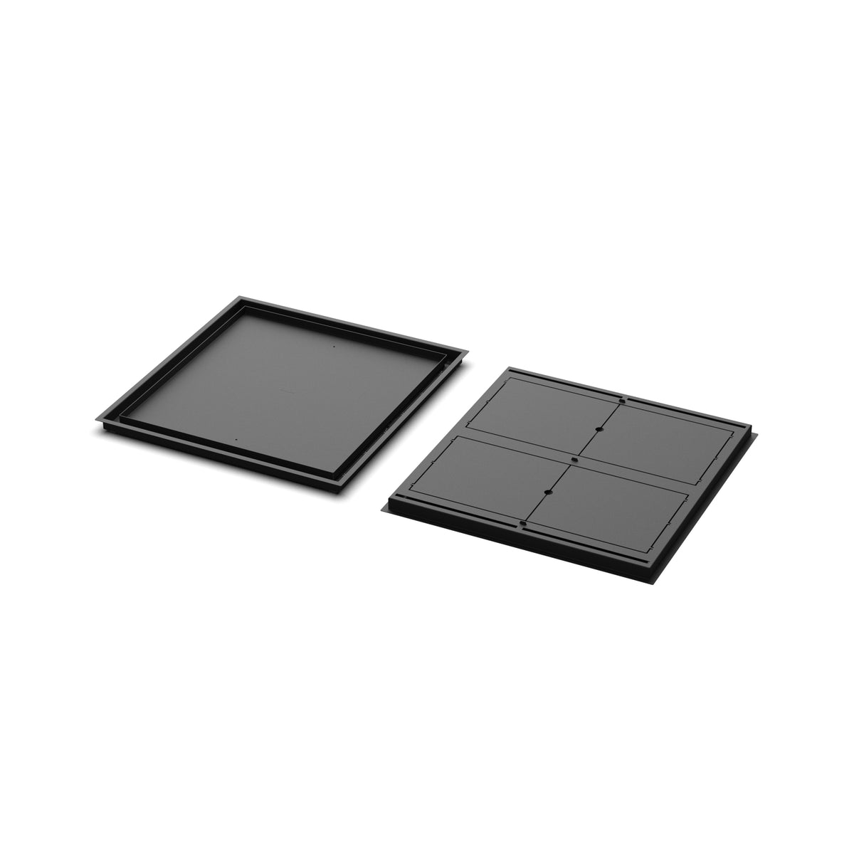 24x25 Classic floor register, front and back views side by side