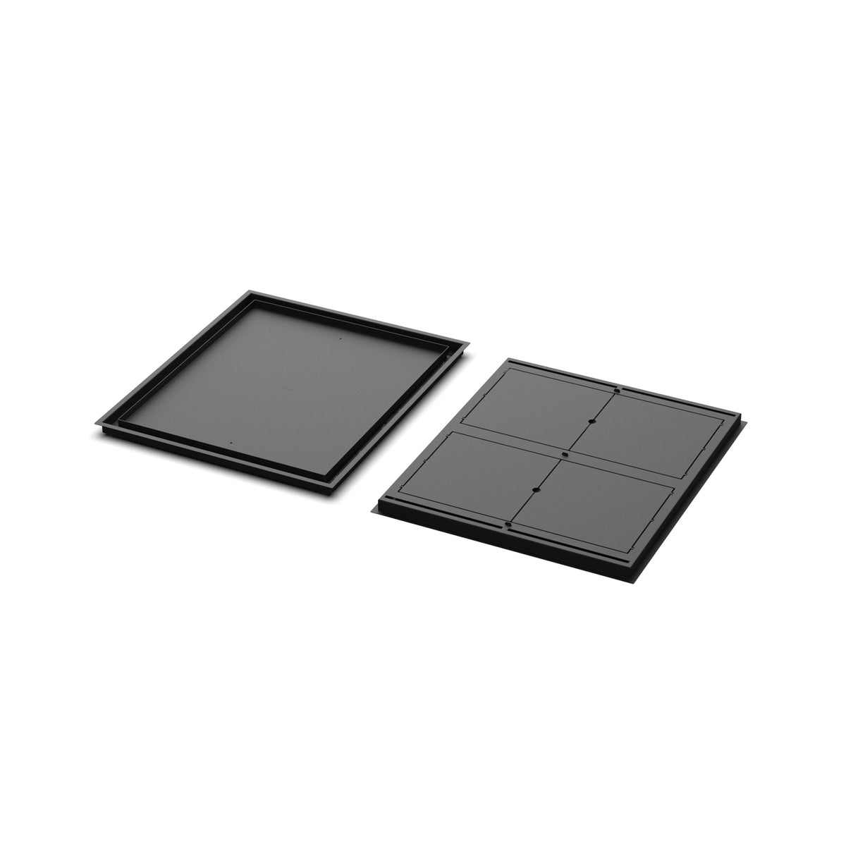 24x28 Classic floor register, front and back views side by side