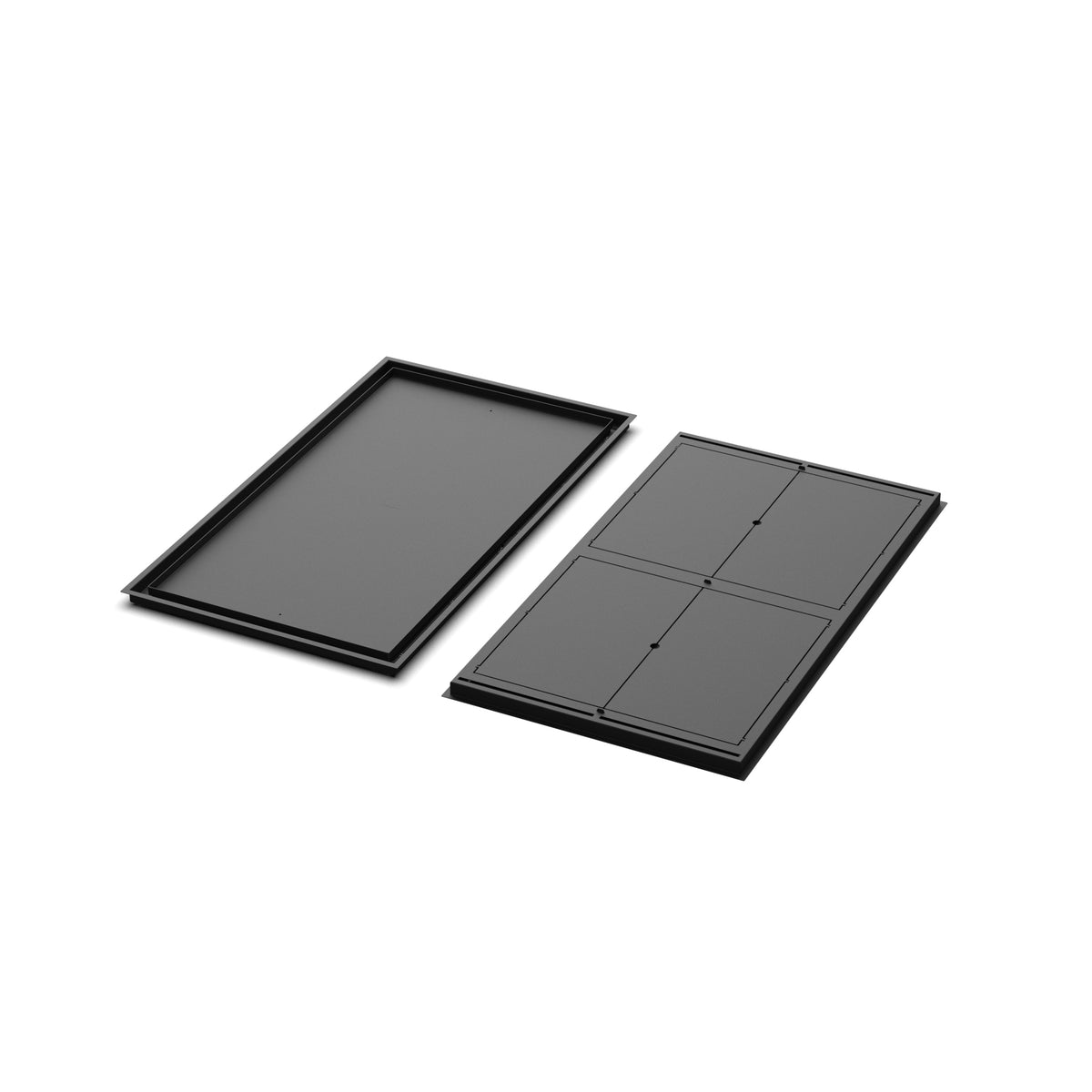 24x43 Classic floor register, front and back views side by side