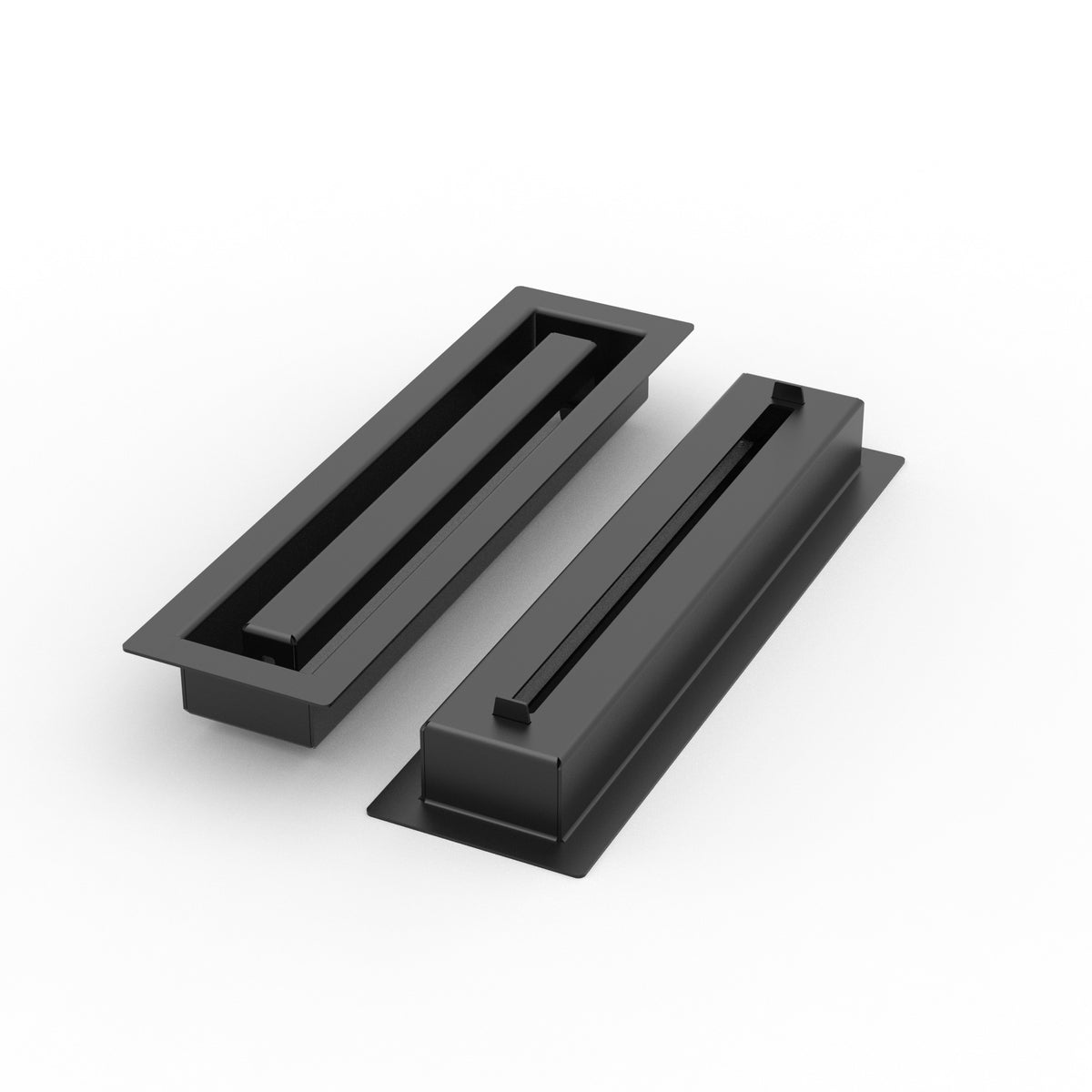 2x10 ZenFlow floor register, front and back view
