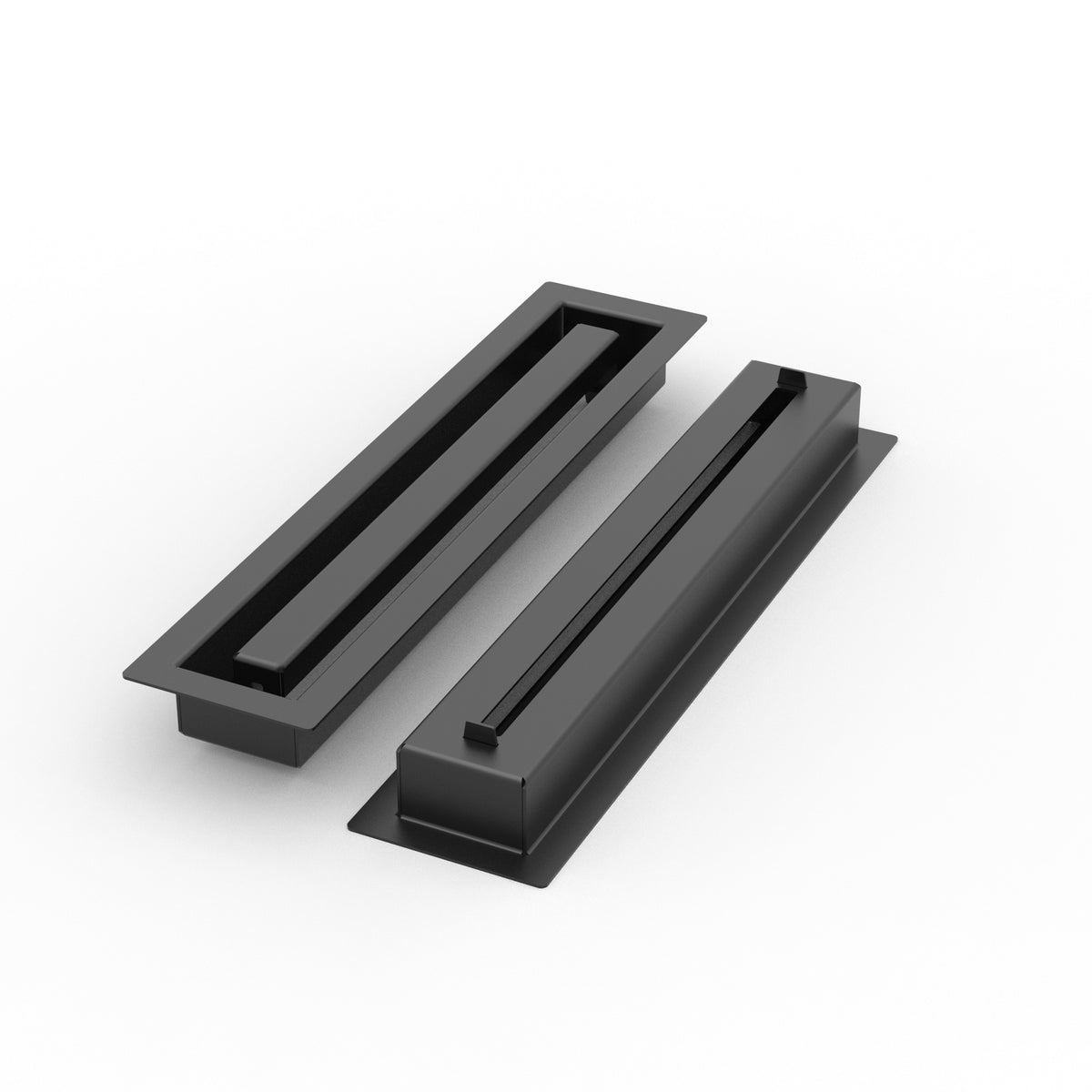 2x12 ZenFlow floor register, front and back view