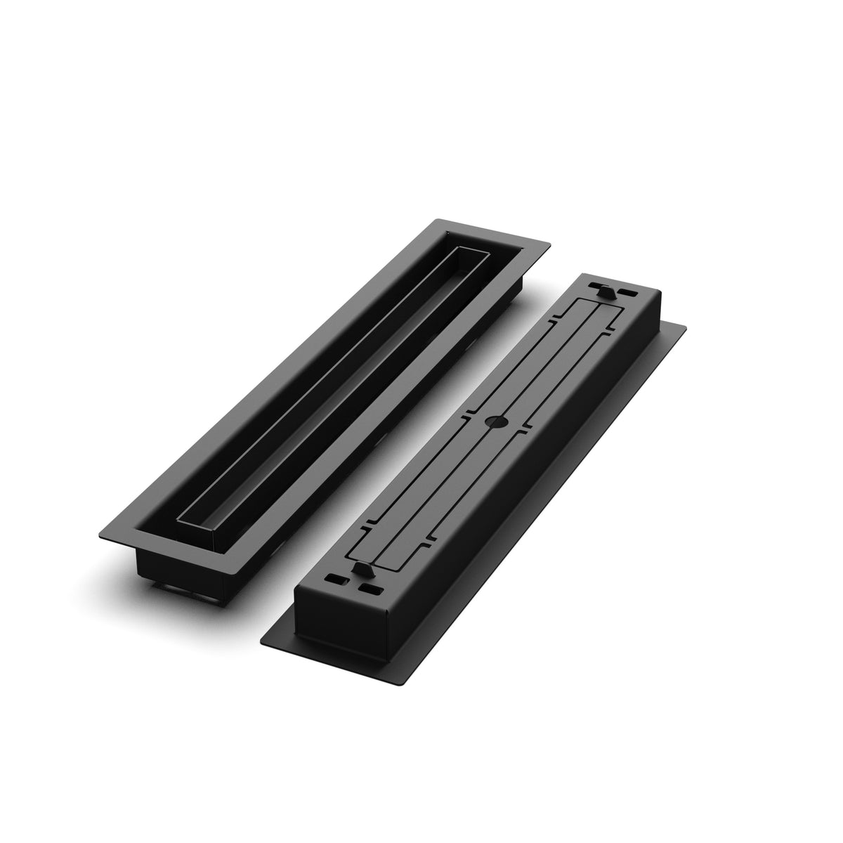2x14 Classic floor register, front and back view