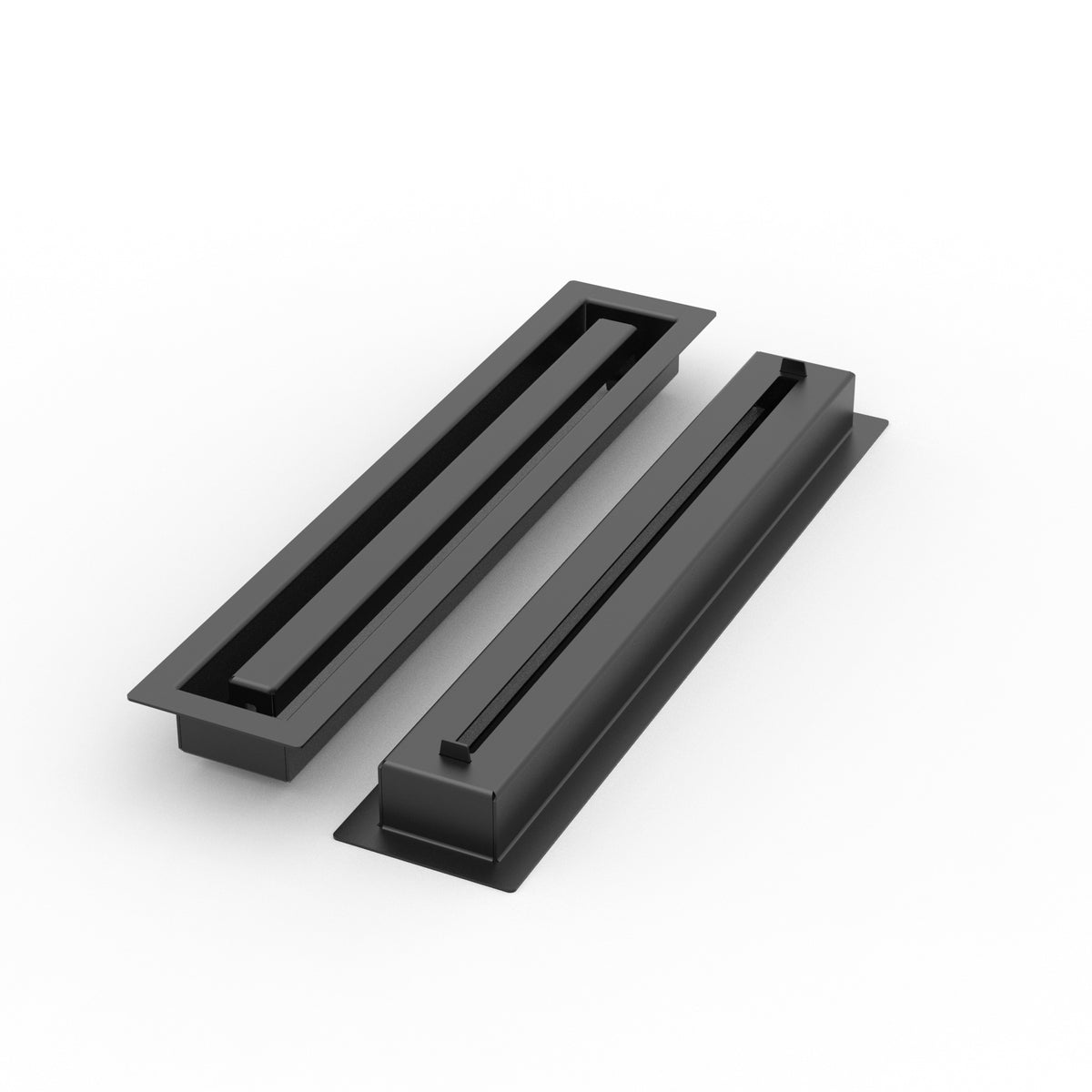 2x14 ZenFlow floor register, front and back view