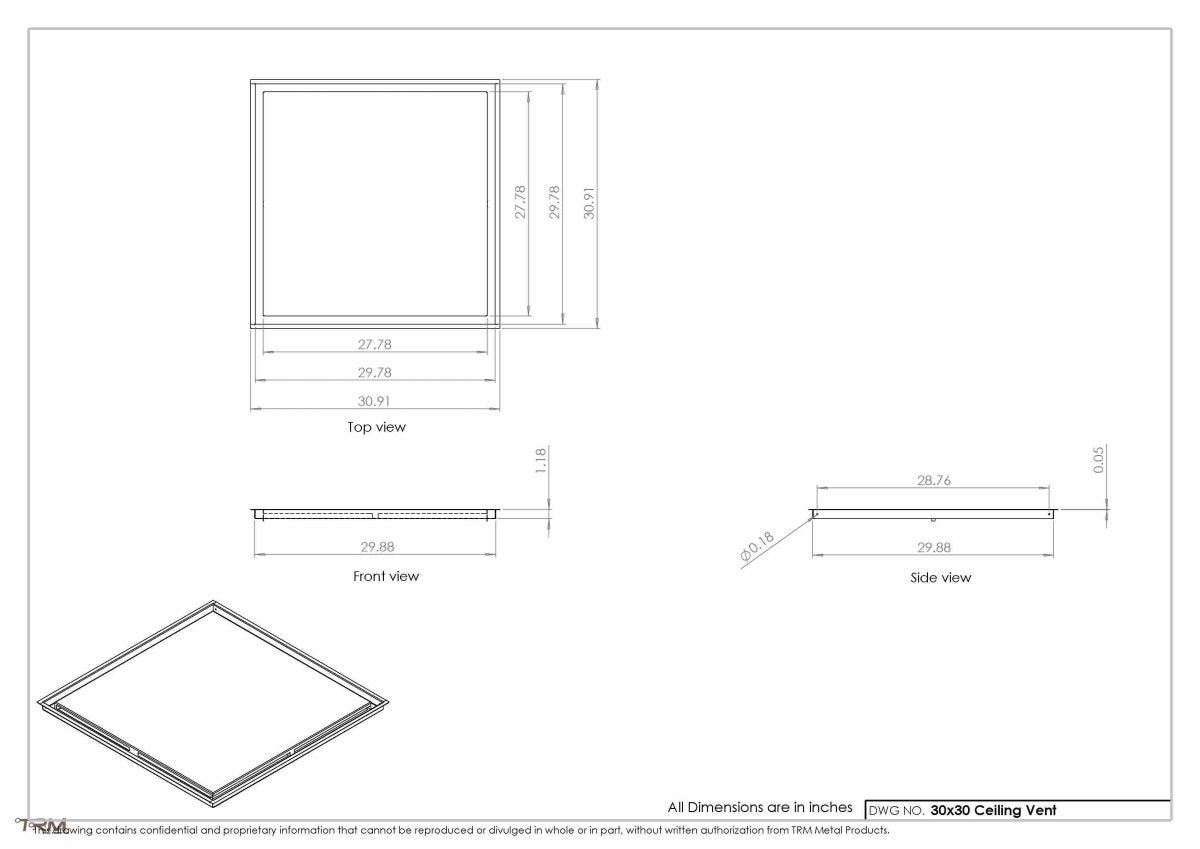 30x30-Modern-Ceiling-Vent Cover-TRM Metal 30x30 - TRM Metal Products