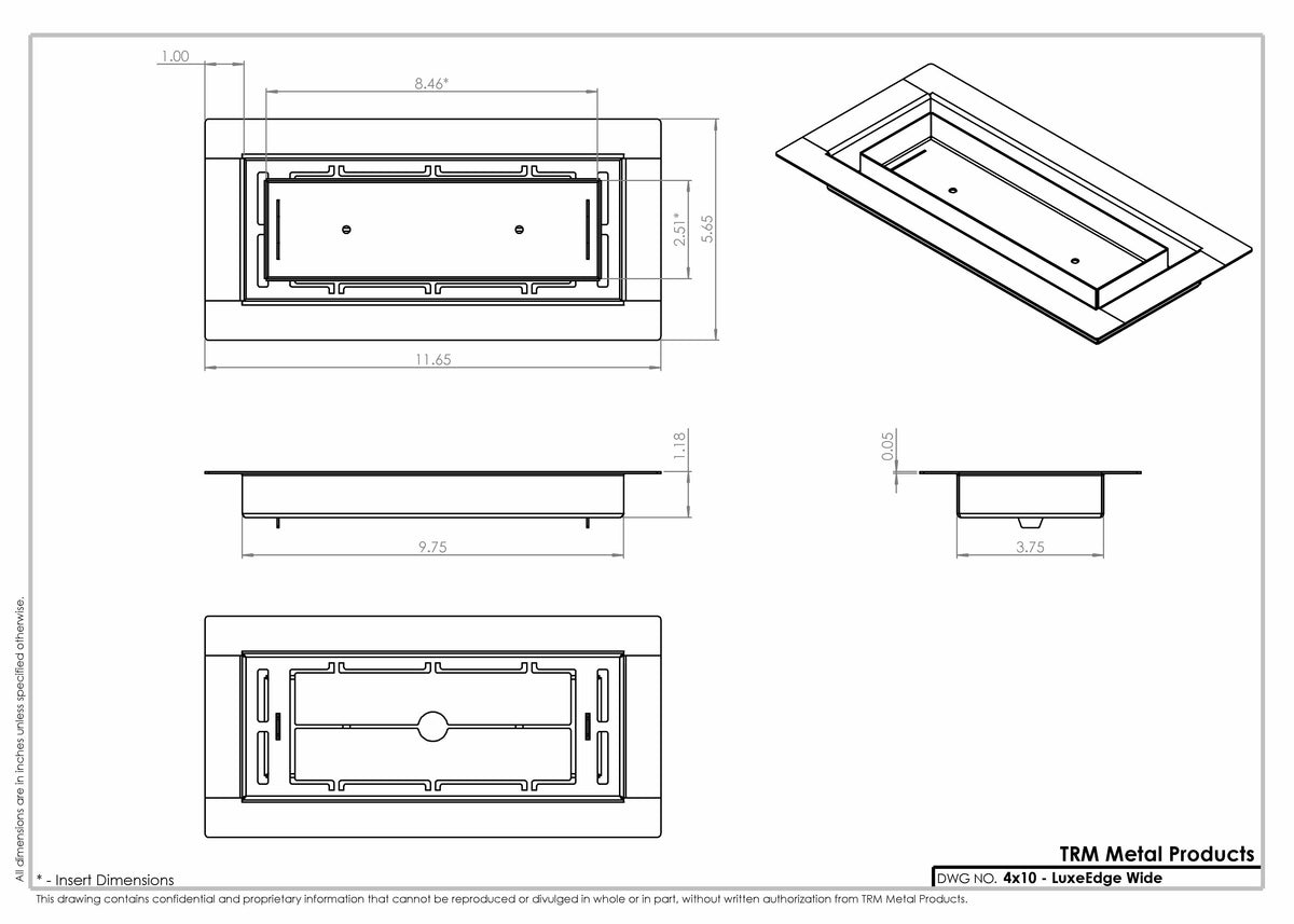 4x10 LuxeEdge Wide Floor Register | Floor-Matching Steel Vent Cover