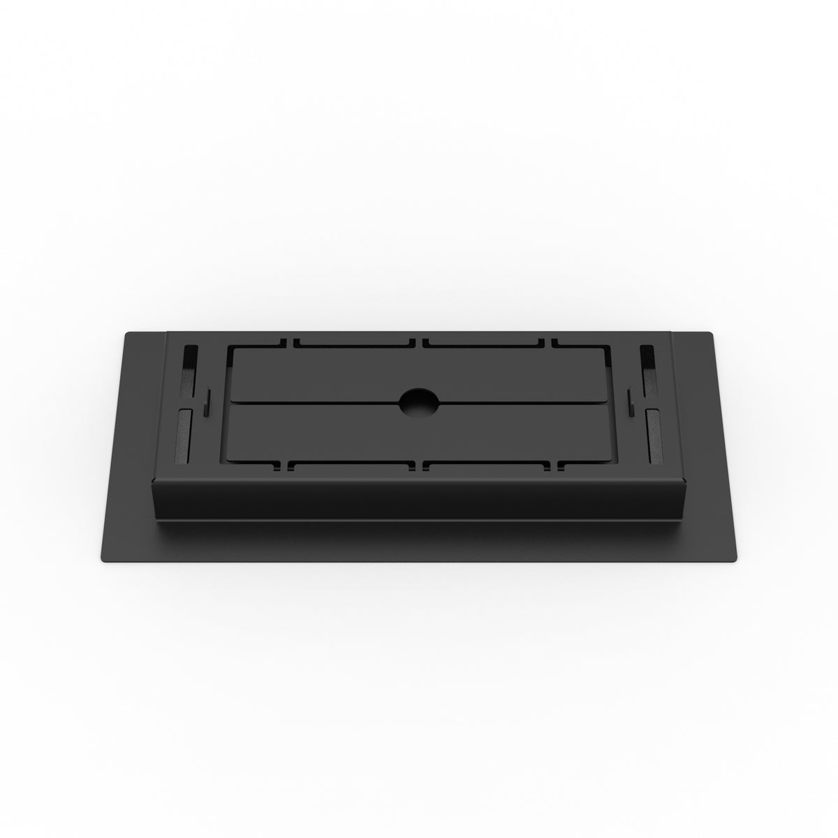 4x10 LuxeEdge Floor Register, textured black, back view