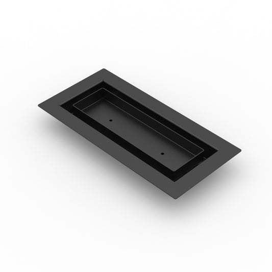 4x10 LuxeEdge Floor Register, textured black, diagonal view