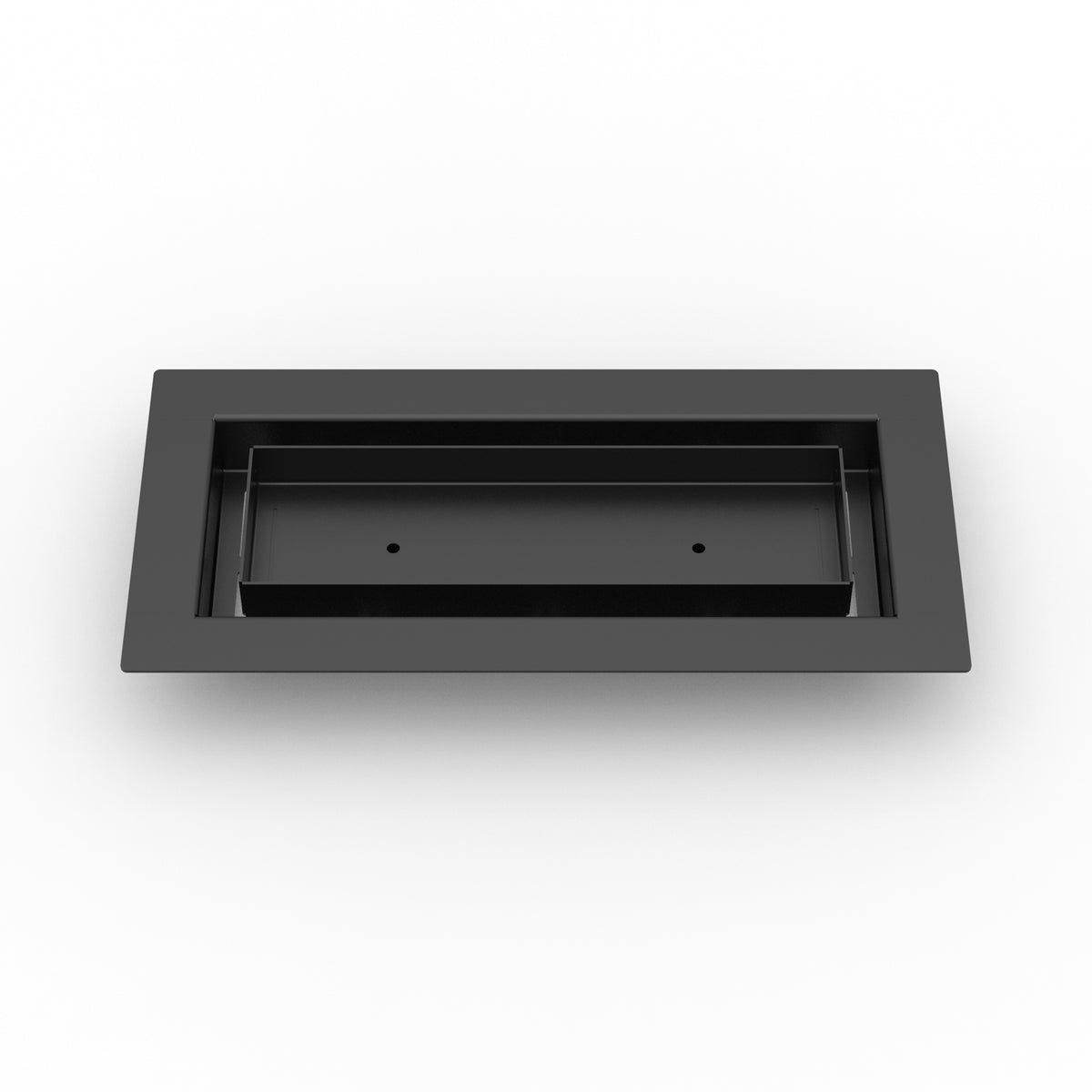 4x10 LuxeEdge Floor Register, textured black, front view