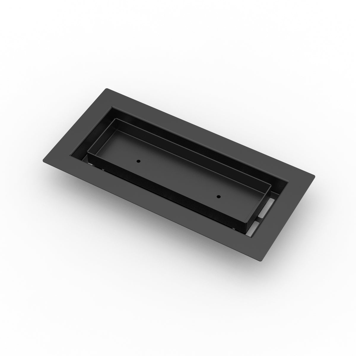 4x10 LuxeEdge Floor Register, textured black, quarter view