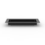 4x10 LuxeEdge Floor Register, textured black, side profile view