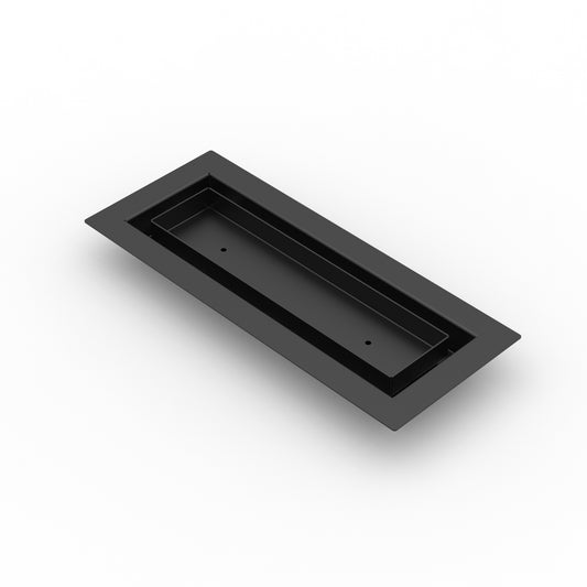 4x12 LuxeEdge Floor Register, textured black, diagonal view