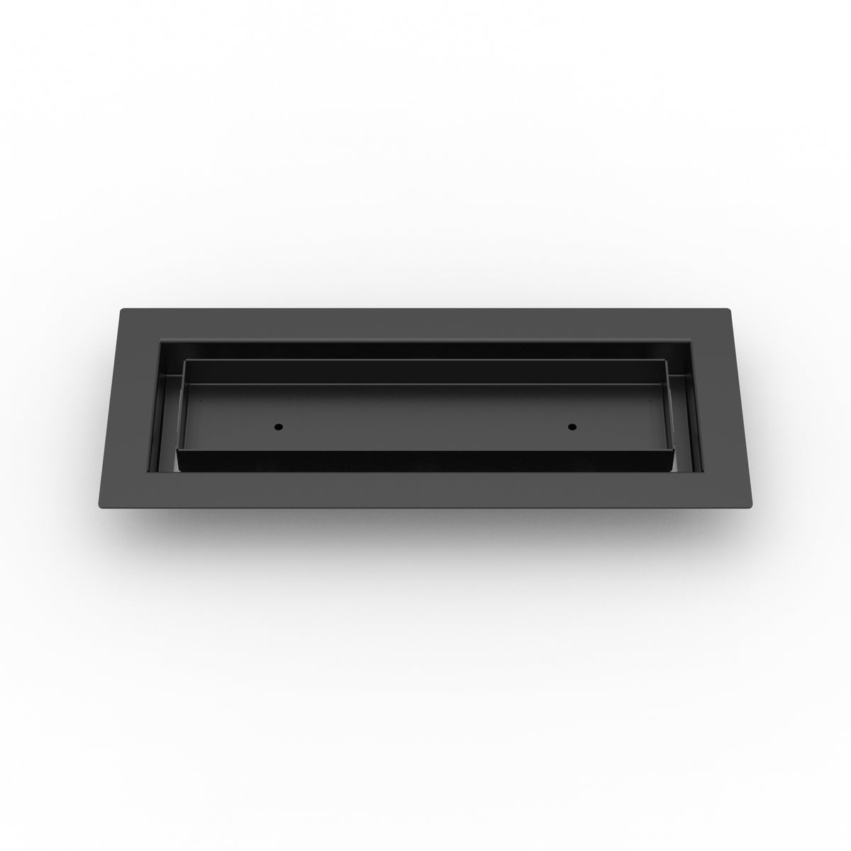 4x12 LuxeEdge Floor Register, textured black, front view