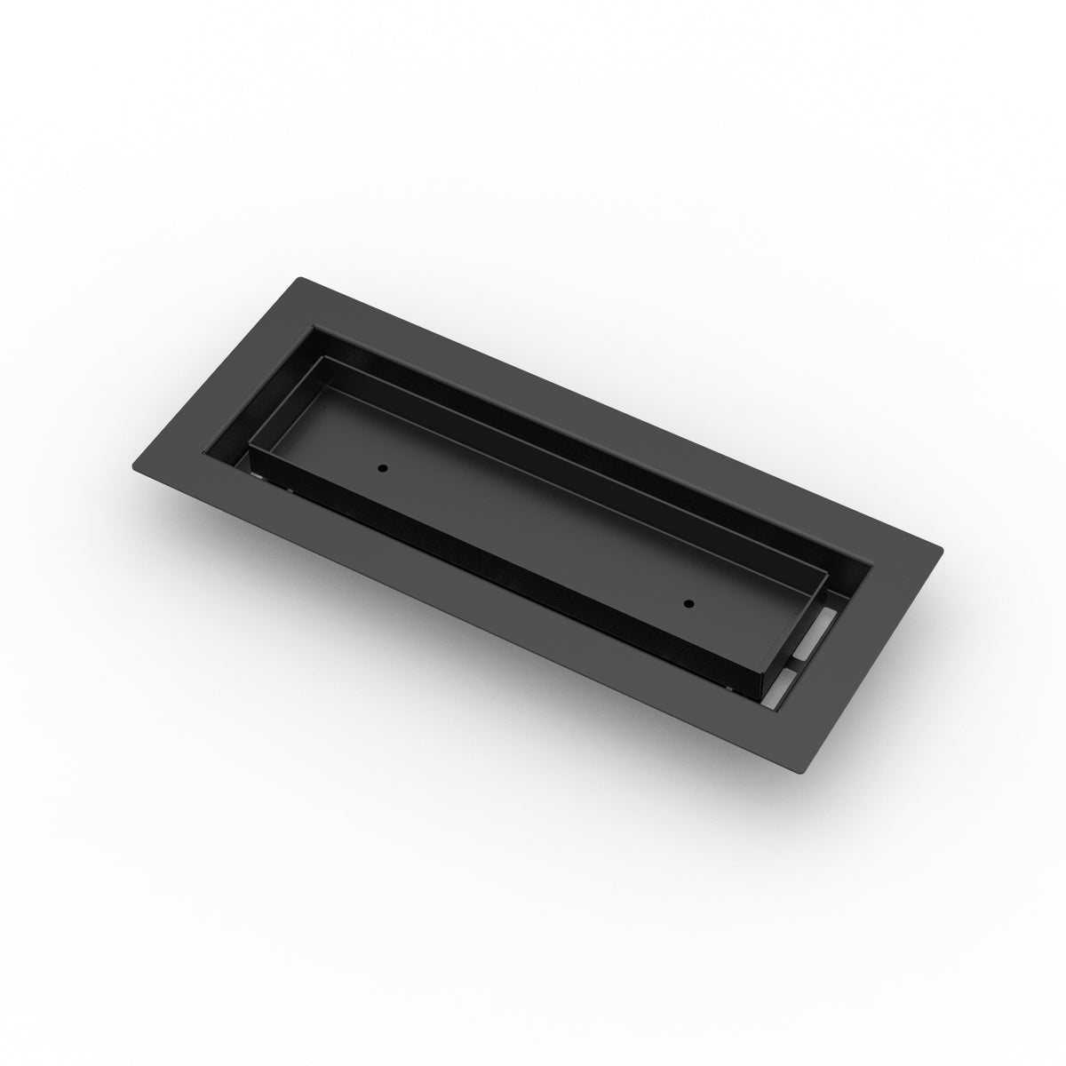 4x12 LuxeEdge Floor Register, textured black, quarter view