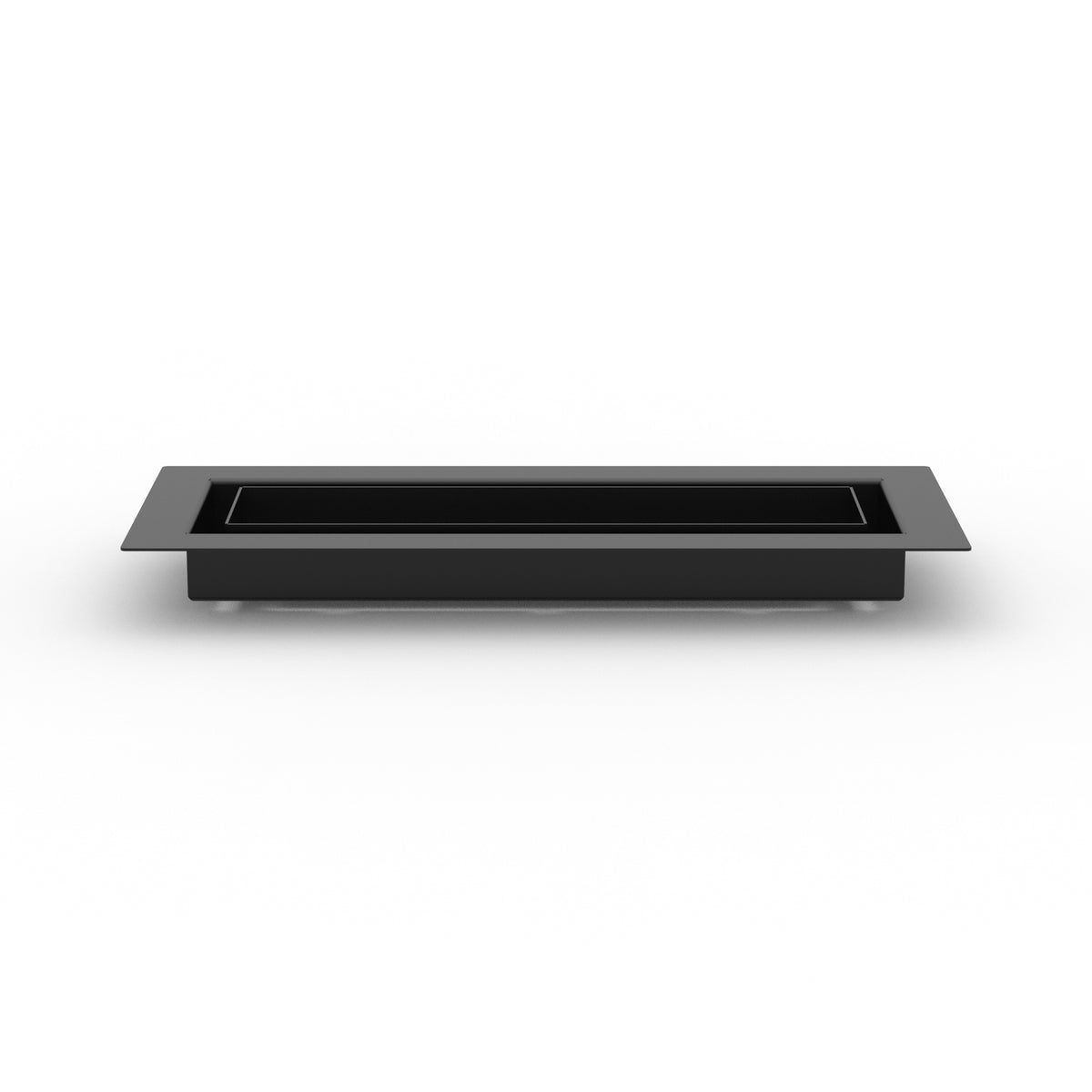 4x12 LuxeEdge Floor Register, textured black, side profile view