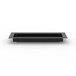 4x12 LuxeEdge Floor Register, textured black, side profile view