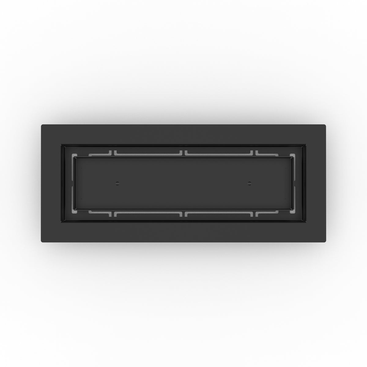 4x12 LuxeEdge Floor Register, textured black, top-down view