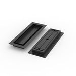 4x14 LuxeEdge Floor Register, textured black, front and back views side by side