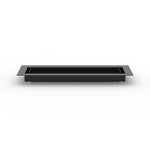 4x14 LuxeEdge Floor Register, textured black, side profile view