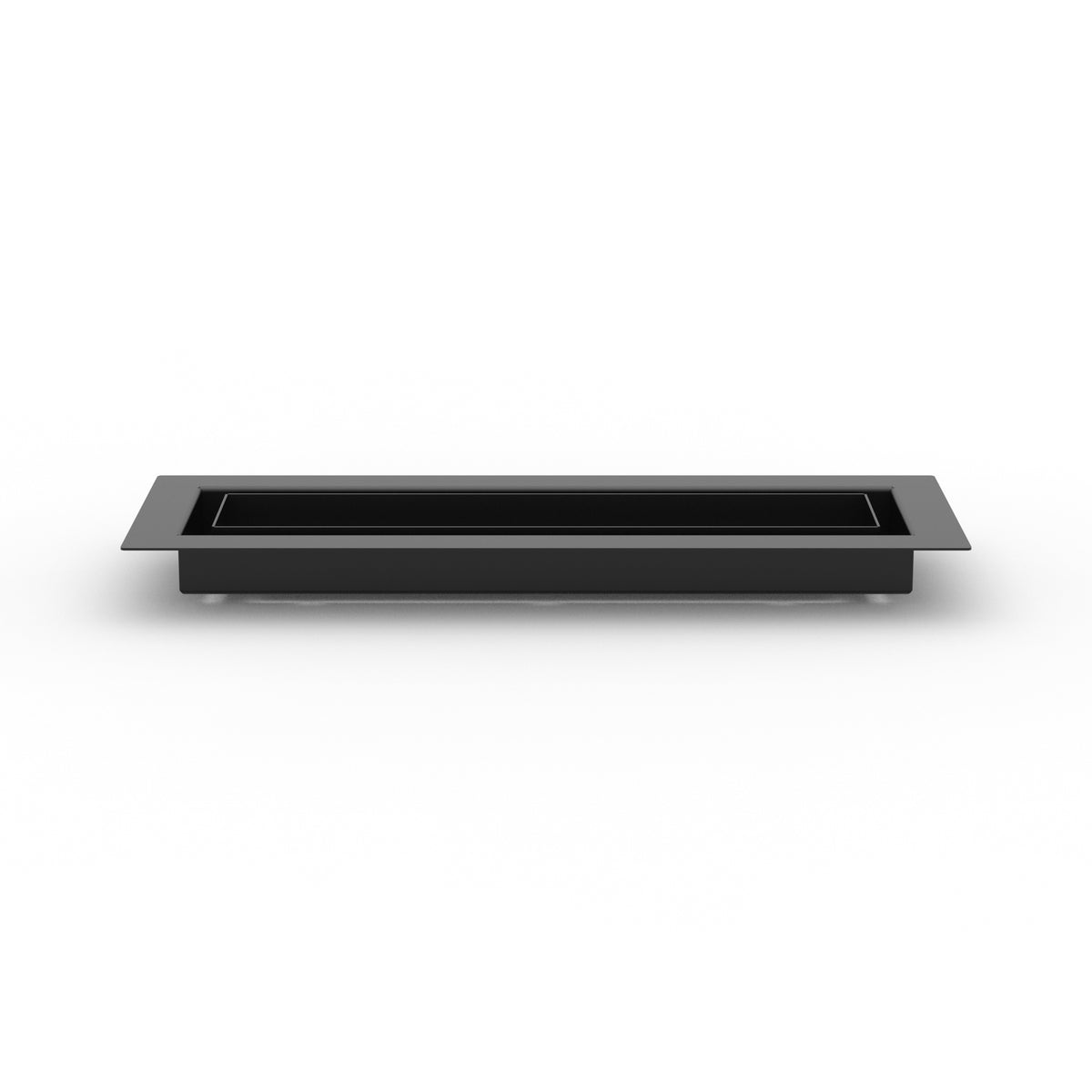 4x14 LuxeEdge Floor Register, textured black, side profile view
