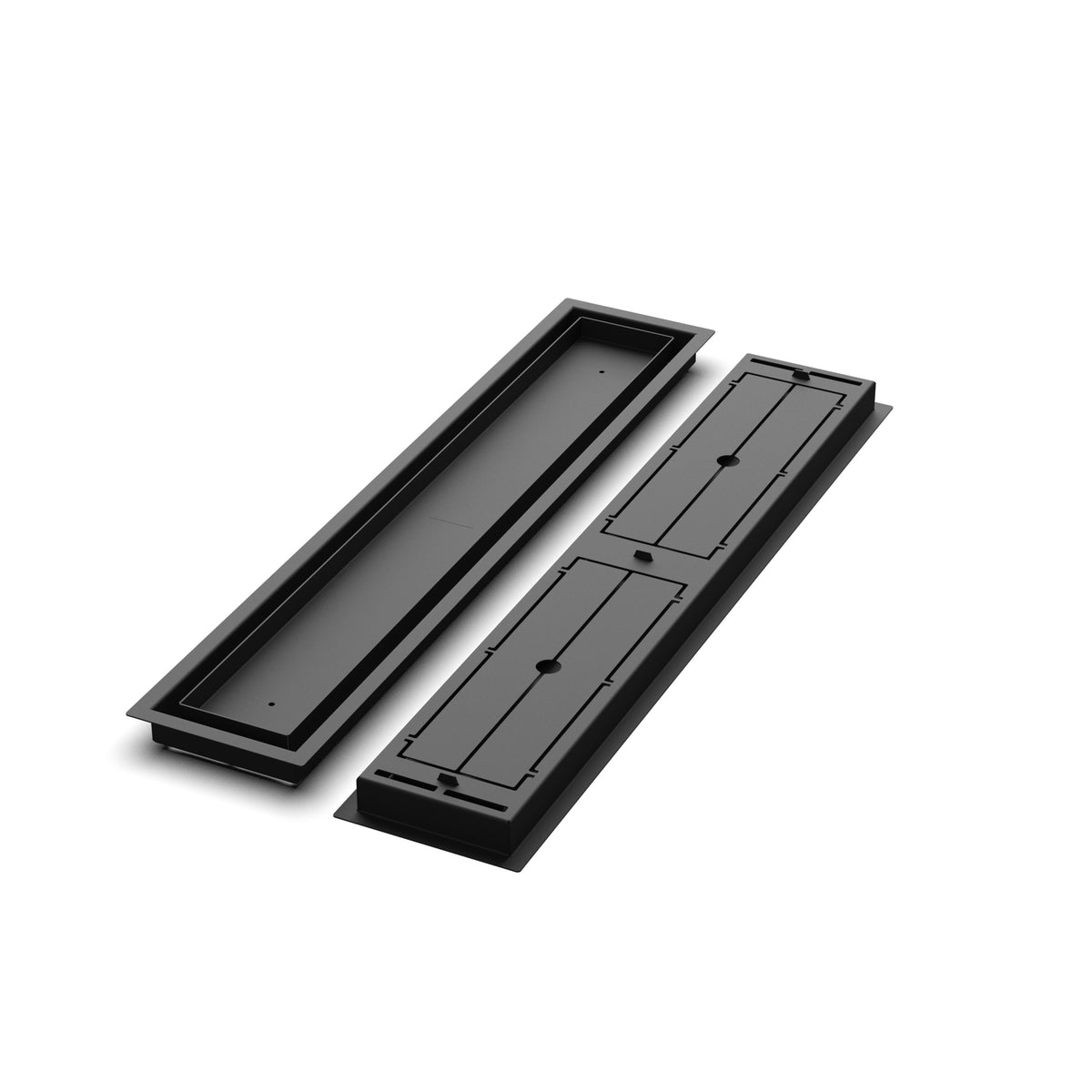 5x28 Classic floor register, front and back view